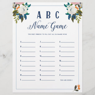 ABC Baby Name Shower Jeu