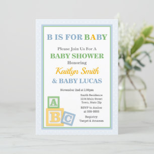 ABC Baby shower Invitation Baby shower neutre