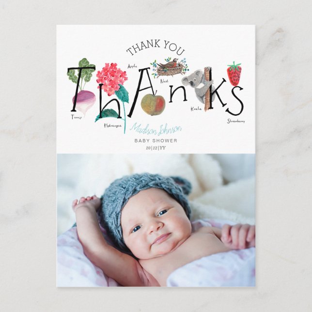 ABC | Merci | Carte Postale Photo (Devant)