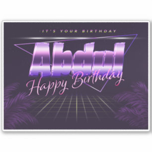 Abdul Prénom lila retro Sticker
