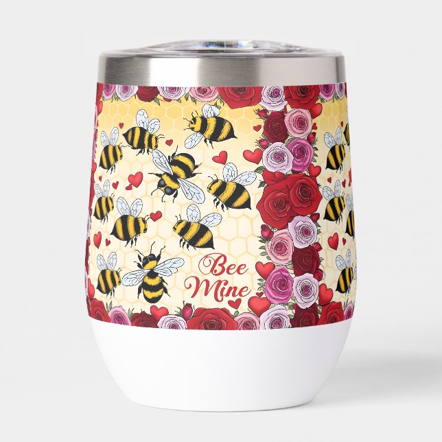 Abee Mine Floral Amour Frame Stemless Vin Tumbler (Avant)