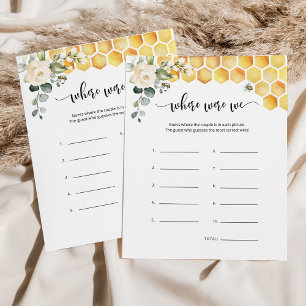 Abee où était nous le jeu de douche nuptiale