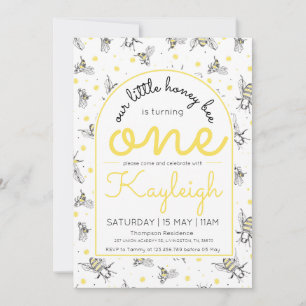 Abeille 1er Anniversaire Invitation Miel Fête de l