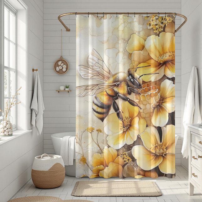 abeille à fleur Douche rideau (Créateur téléchargé)