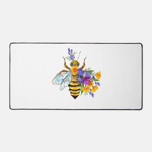 Abeille à fleurs avec plantes sauvages (Recto)