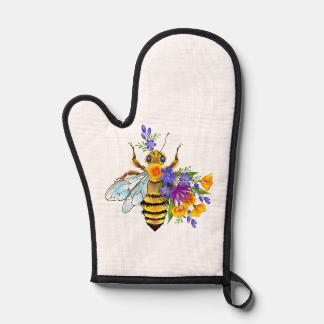 Abeille à fleurs avec plantes sauvages (Recto)
