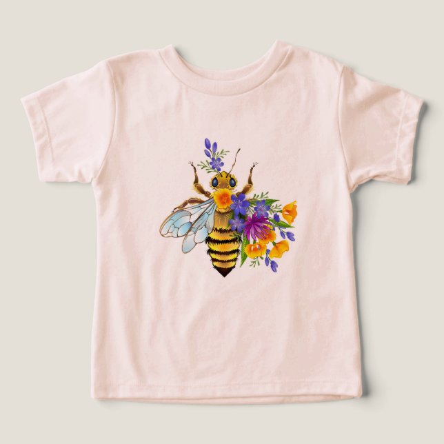 Abeille à fleurs avec plantes sauvages (Design Recto)