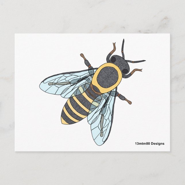 Abeille à miel - Carte postale (Devant)
