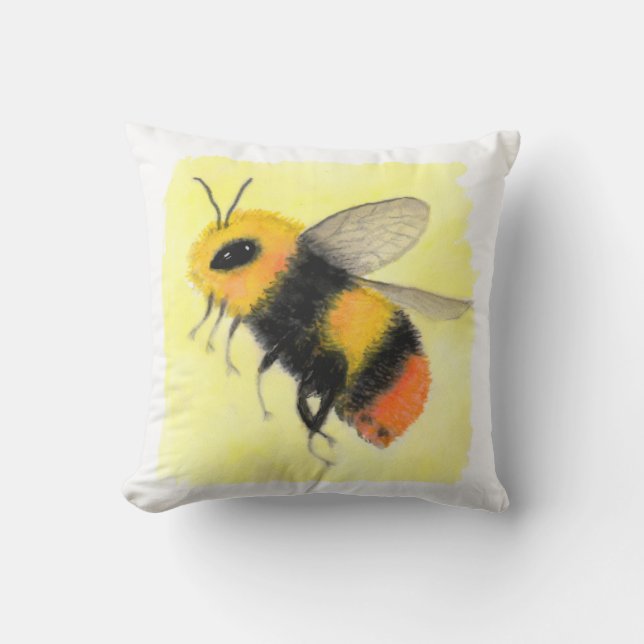 Abeille aquarelle Coussin extérieur (Recto)