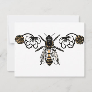 abeille avec trèfle