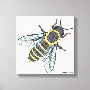 Abeille (blanc) - Toile