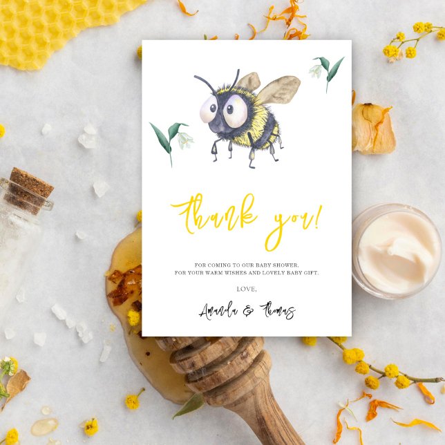 Abeille bourdonnante aquarelle - merci (Créateur téléchargé)