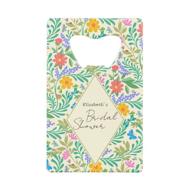 Abeille, coccinelle, papillon, libellule et fleurs (Devant)