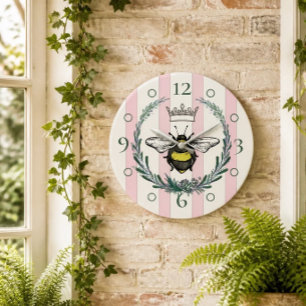 Abeille de la Couronne Horloge murale à rayures