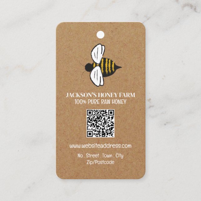 Abeille de miel - Beeyard, étiquette de produit de (Devant)