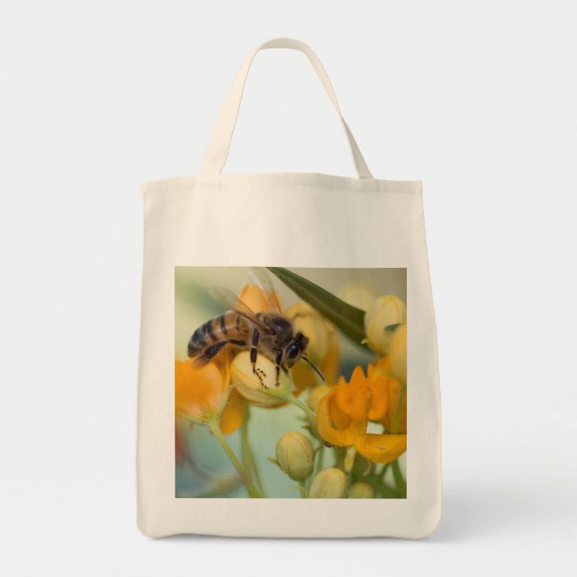Abeille de miel dans le sac fourre-tout de printem (Devant)