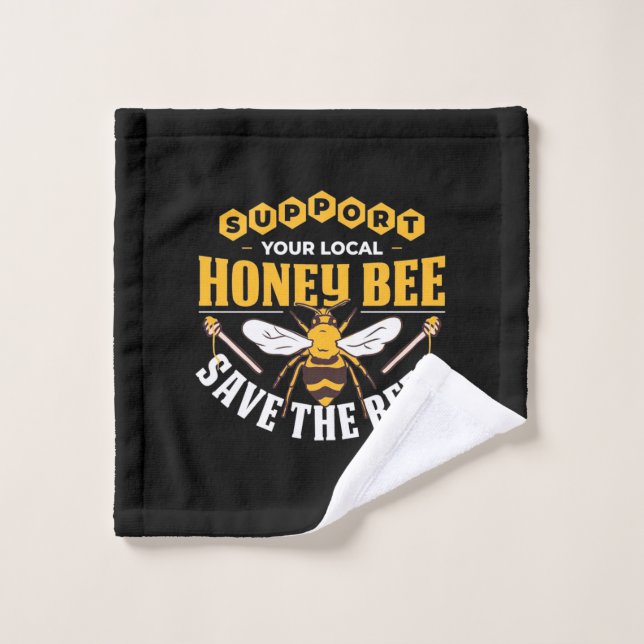 Abeille de miel sauve les abeilles (Gant de toilette)