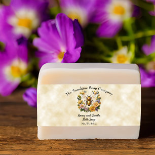 Abeille de miel sur Faux Parchment Papier Soap Bel