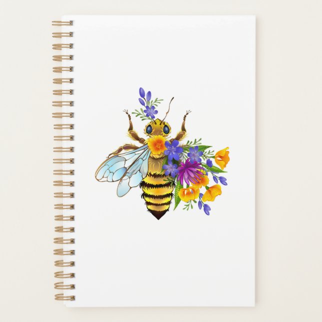 Abeille des fleurs avec plantes sauvages (Devant)