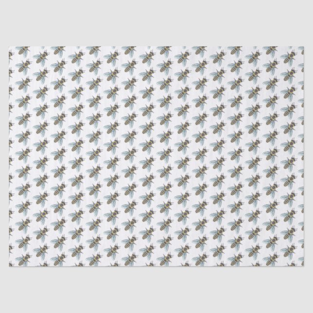 Abeille domestique (blanc) - Papier de soie (Recto)
