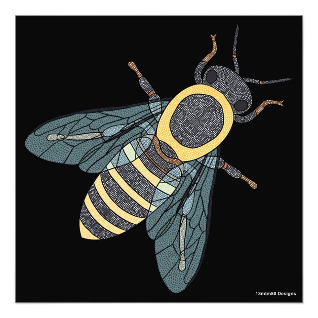 Abeille domestique (noire) - Impression photo (Devant)