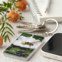 Abeille et Fleur de Pommier Macro | Porte-clés en 