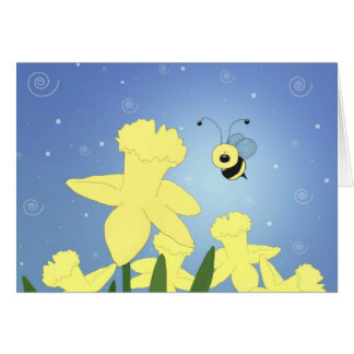 Abeille et jonquilles de bande dessinée