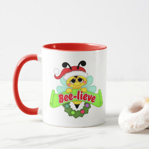 Abeille et tasse mignonnes de Père Noël Beelieve