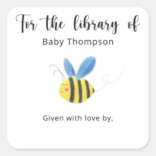 Abeille - Étiquette de livre pour baby shower, liv