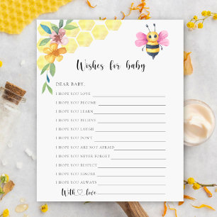Abeille florale - Jeu de fête vœux pour bébé