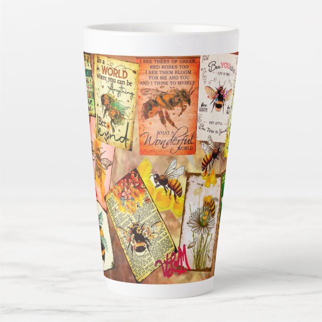 Abeille grande latte Mug (Devant)