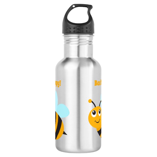 Abeille joyeuse bouteille d'eau en acier inoxydabl (Devant)