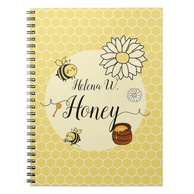 Abeille mignonne au Carnet de miel sucré (Devant)