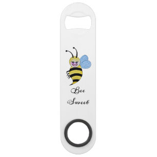 Abeille mignonne d'aquarelle avec le sourire