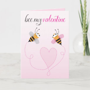 Abeille mon Valentine - carte douce de