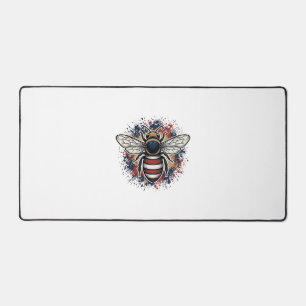 Abeille patriotique gravure vintage vecteur concep