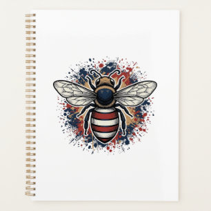 Abeille patriotique gravure vintage vecteur Design