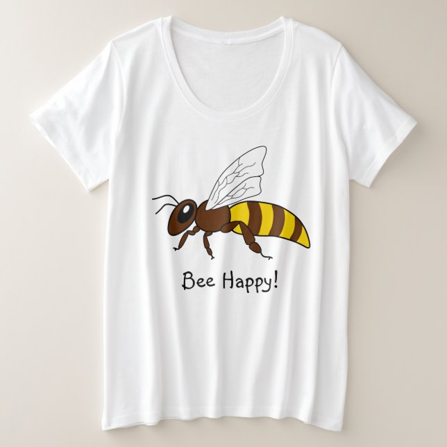 Abeille plus le T-shirt de taille (Design devant)