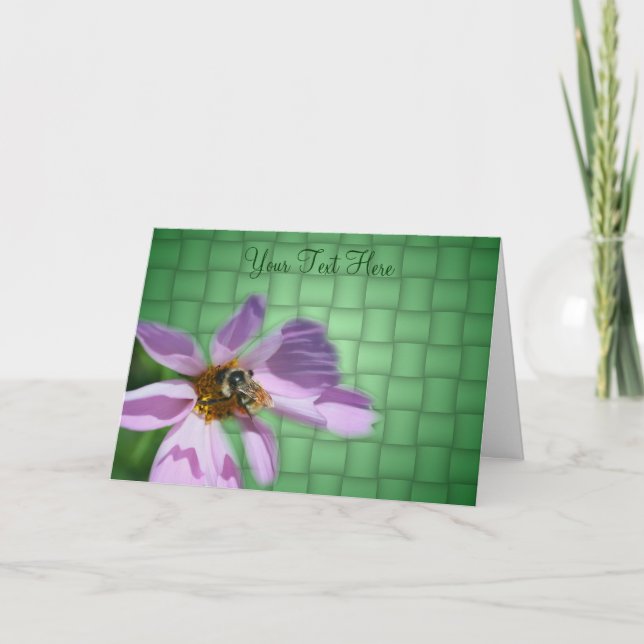 Abeille Sur Cosmos Rose Carte photo Nature (Devant)