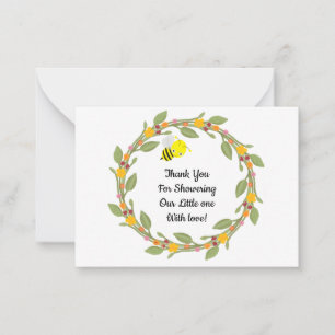 Abeille Sur Doodle Floral Merci Cartes