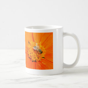 abeille sur la tasse de fleurs d'orange