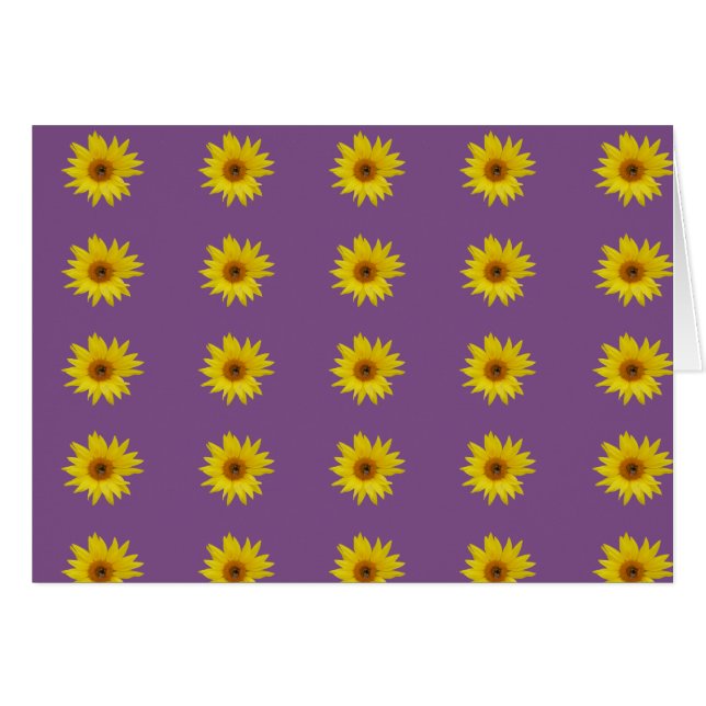 Abeille sur motif de tournesol jaune sur violet (Devant horizontal)