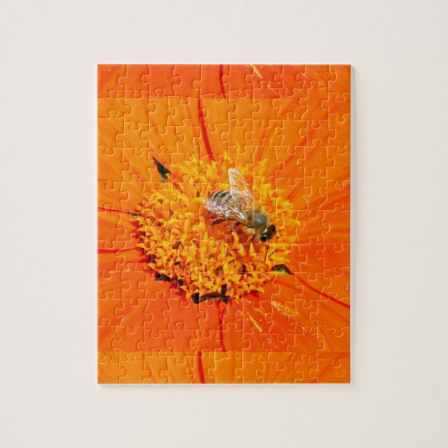 abeille sur puzzle de fleurs d'orange (Vertical)