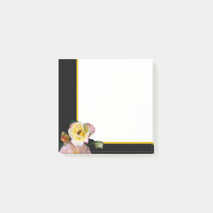 Abeille sur roses rose-jaune Fleurs Post-it Notes