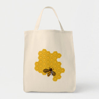 Abeille travaillant à un sac fourre-tout à nid