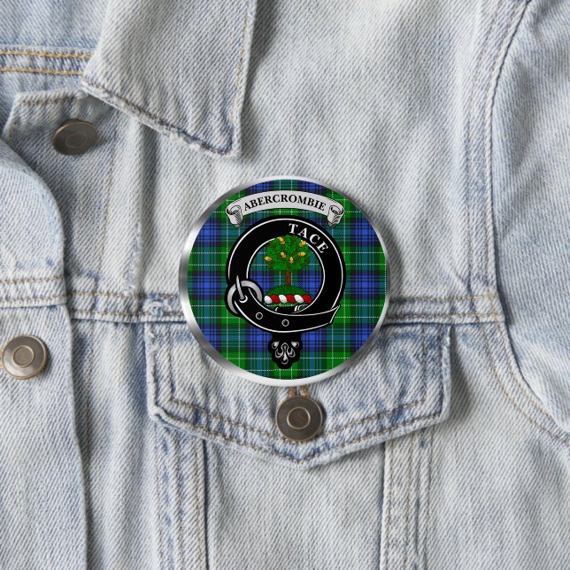 Abercrombie Clan Badge & Tartan Button (En situation)