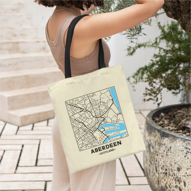 Aberdeen, Scotland City Map Tote Bag (Créateur téléchargé)
