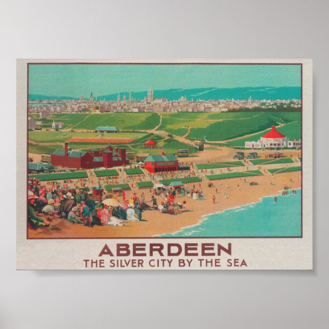 Aberdeen Scotland Vintage Travel Poster (Devant)