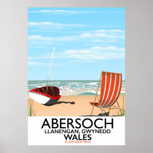 Abersoch Llanengan à Gwynedd, affiche de voyage au
