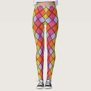ABL - 0215 - Purple-Green-Orange - Leggings